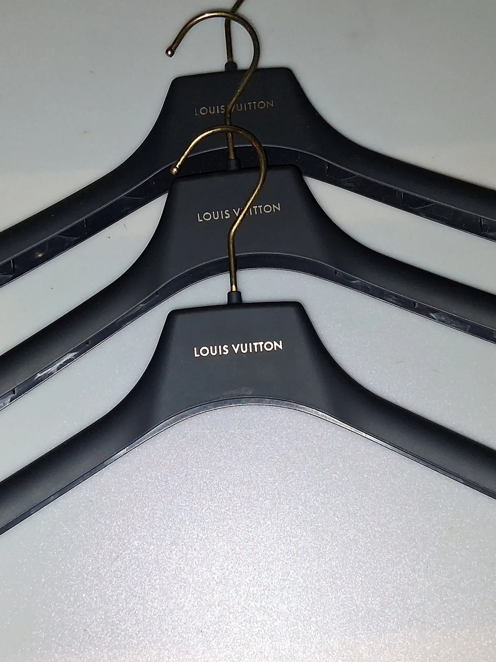 Louis Vuitton Black Hangers with Gold Hooks - LOT OF 3